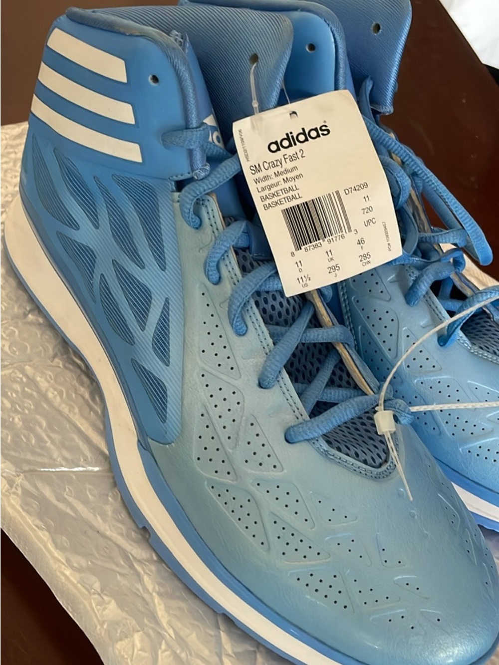 Brand new, deadstock Adidas Crazy Fast 2 “Solar Blue" Size 11.5